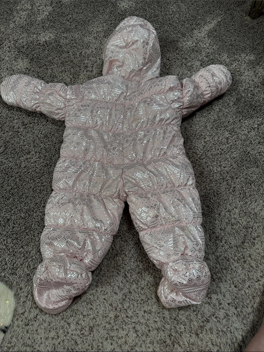 Baby Pink Sparkle Snowsuit One-Piece